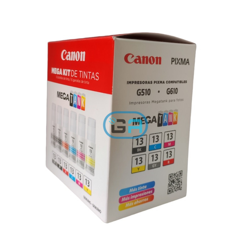 Kit de Tintas Canon GI-13 (6 colores) Pixma G510, Pixma G610